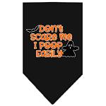 Don't Scare Me, Poops Easily Screen Print Bandana Black Large