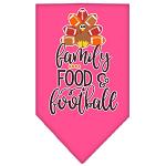 Family, Food, and Football Screen Print Bandana Bright Pink Large