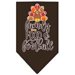 Family, Food, and Football Screen Print Bandana Cocoa Large