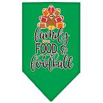 Family, Food, and Football Screen Print Bandana Emerald Green Large