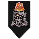 Family, Food, and Football Screen Print Bandana Black Large