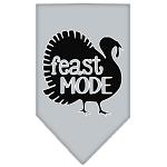 Feast Mode Screen Print Bandana Grey Large