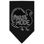 Feast Mode Screen Print Bandana Black Large