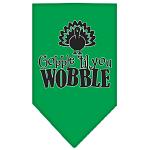 Gobble til You Wobble Screen Print Bandana Emerald Green Large