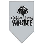 Gobble til You Wobble Screen Print Bandana Grey Large