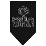 Gobble til You Wobble Screen Print Bandana Black Large