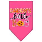 Daddy's Little Boo Screen Print Bandana Bright Pink Large