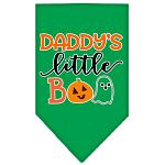 Daddy's Little Boo Screen Print Bandana Emerald Green Large