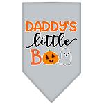 Daddy's Little Boo Screen Print Bandana Grey Large