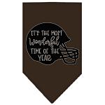 Most Wonderful Time of the Year (Football) Screen Print Bandana Cocoa Large