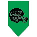 Most Wonderful Time of the Year (Football) Screen Print Bandana Emerald Green Large