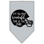 Most Wonderful Time of the Year (Football) Screen Print Bandana Grey Large