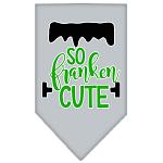 So Franken Cute Screen Print Bandana Grey Large