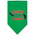 Sucker for the Ladies Screen Print Bandana Emerald Green Large