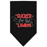 Sucker for the Ladies Screen Print Bandana Black Large