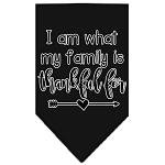 I Am What My Family is Thankful For Screen Print Bandana Black Large