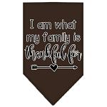 I Am What My Family is Thankful For Screen Print Bandana Cocoa Large