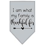 I Am What My Family is Thankful For Screen Print Bandana Grey Large