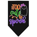 Too Cute to Spook-Girly Ghost Screen Print Bandana Black Large