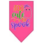 Too Cute to Spook-Girly Ghost Screen Print Bandana Bright Pink Large