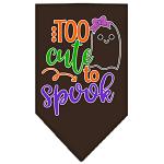 Too Cute to Spook-Girly Ghost Screen Print Bandana Cocoa Large