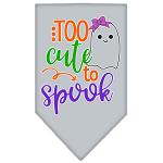 Too Cute to Spook-Girly Ghost Screen Print Bandana Grey Large