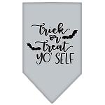 Trick or Treat Yo' Self Screen Print Bandana Grey Large