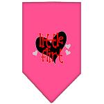 Little Flirt Screen Print Bandana Bright Pink Large