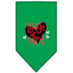 Little Flirt Screen Print Bandana Emerald Green Large