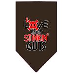 Love your Stinkin Guts Screen Print Bandana Cocoa Large