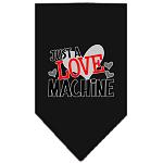 Love Machine Screen Print Bandana Black Large