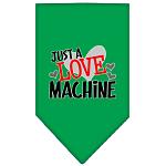 Love Machine Screen Print Bandana Emerald Green Large