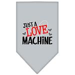 Love Machine Screen Print Bandana Grey Large