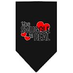 The Snuggle is Real Screen Print Bandana Black Large