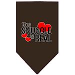 The Snuggle is Real Screen Print Bandana Cocoa Large