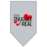 The Snuggle is Real Screen Print Bandana Grey Large