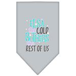 Elsa, the Cold Screen Print Bandana Grey Large