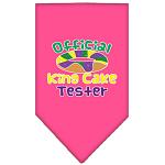 King Cake Taster Screen Print Mardi Gras Bandana Bright Pink Large