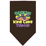 King Cake Taster Screen Print Mardi Gras Bandana Cocoa Large