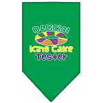 King Cake Taster Screen Print Mardi Gras Bandana Emerald Green Large