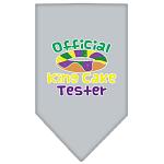 King Cake Taster Screen Print Mardi Gras Bandana Grey Large