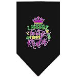 Laissez Les Bons Temps Rouler Screen Print Mardi Gras Bandana Black Large