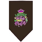 Laissez Les Bons Temps Rouler Screen Print Mardi Gras Bandana Cocoa Large