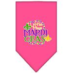 Miss Mardi Gras Screen Print Mardi Gras Bandana Bright Pink Large