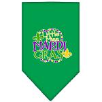 Miss Mardi Gras Screen Print Mardi Gras Bandana Emerald Green Large