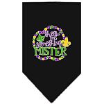 Throw me Something Screen Print Mardi Gras Bandana Black Large