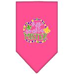 Throw me Something Screen Print Mardi Gras Bandana Bright Pink Large