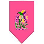 Mardi Gras King Screen Print Mardi Gras Bandana Bright Pink Large