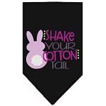 Shake Your Cotton Tail Screen Print Pet Bandana Black Large