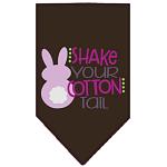 Shake Your Cotton Tail Screen Print Pet Bandana Cocoa Large